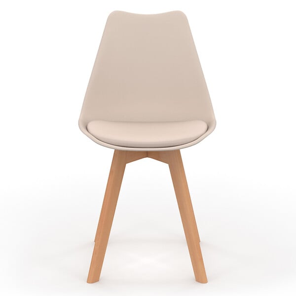 ID MARKET - Lot de 4 chaises scandinaves SARA mix color gris foncé, terracotta, beige x2 - large