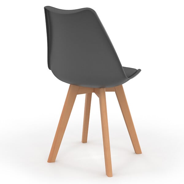 ID MARKET - Lot de 4 chaises scandinaves SARA mix color gris foncé, terracotta, beige x2 - large