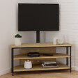 ID MARKET - Meuble TV 100 cm d'angle DETROIT avec étagères et support TV réglable de 32 à 70 pouces design industriel - vignette