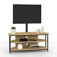 ID MARKET - Meuble TV 100 cm d'angle DETROIT avec étagères et support TV réglable de 32 à 70 pouces design industriel - vignette