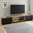 ID MARKET - Meuble TV extensible 140-240 cm VLAD 2 portes bois et noir - vignette