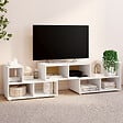 ID MARKET - Meuble TV combiné 3 pièces modulables LEONARD pour salon chambre et bureau, 140-205 x 30 x 43 cm - vignette