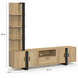 ID MARKET - Ensemble meuble TV avec étagères et placard 200 cm PHOENIX bois et noir - vignette