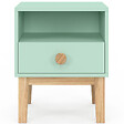 ID MARKET - Table de chevet enfant JACOB 1 tiroir + 1 niche vert d'eau et bois - vignette