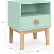 ID MARKET - Table de chevet enfant JACOB 1 tiroir + 1 niche vert d'eau et bois - vignette