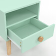 ID MARKET - Table de chevet enfant JACOB 1 tiroir + 1 niche vert d'eau et bois - vignette