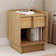 ID MARKET - Lot de 2 tables de chevet ROSIE 1 tiroir et 1 niche façon hêtre design minimaliste - vignette