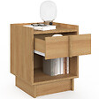 ID MARKET - Lot de 2 tables de chevet ROSIE 1 tiroir et 1 niche façon hêtre design minimaliste - vignette