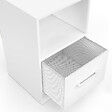 ID MARKET - Lot de 2 tables de chevet UPPAH 1 tiroir en tissu avec niche bois blanc - vignette
