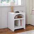 ID MARKET - Lot de 2 tables de chevets organiques ALESIA bois blanc 2 niches - vignette