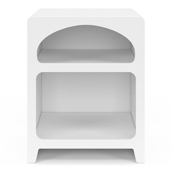 ID MARKET - Lot de 2 tables de chevets organiques ALESIA bois blanc 2 niches - large