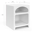 ID MARKET - Lot de 2 tables de chevets organiques ALESIA bois blanc 2 niches - vignette