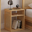 ID MARKET - Lot de 2 tables de chevet NORA avec rangements ouverts cannage et bois - vignette