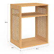 ID MARKET - Lot de 2 tables de chevet NORA avec rangements ouverts cannage et bois - vignette