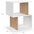 ID MARKET - Lot de 2 tables de chevet SOFIA forme S avec rangements ouverts blanc et effet hêtre - vignette