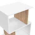 ID MARKET - Lot de 2 tables de chevet SOFIA forme S avec rangements ouverts blanc et effet hêtre - vignette