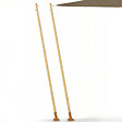 ID MARKET - Lot de 2 mâts de fixation effet bois pour voile d'ombrage H.220 cm poteaux et bases acier - vignette
