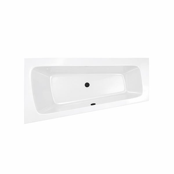 ALLIBERT - Baignoire asymétrique droite 160x85x54 cm - 100% acrylique blanc brillant - large