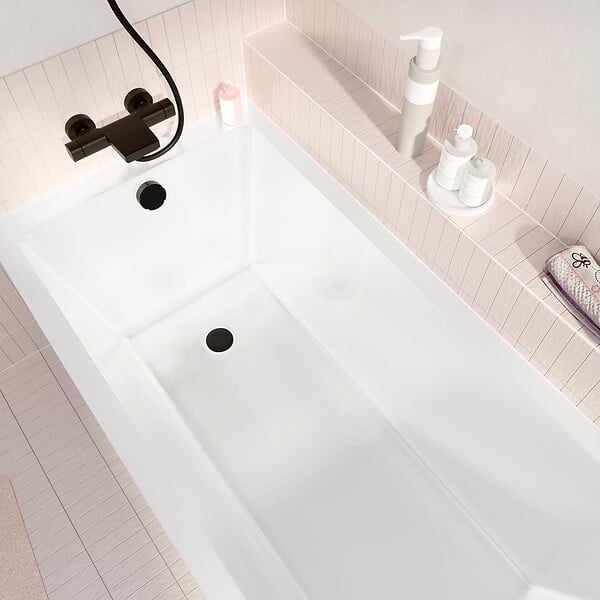 ALLIBERT - Baignoire rectangulaire 170x75x54cm avec dossier - Acrylique et ABS Blanc brillant - large