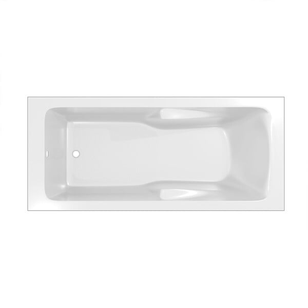 ALLIBERT - Baignoire rectangulaire 180x80x54cm avec zone de douche - Acrylique et ABS Blanc brillant - large