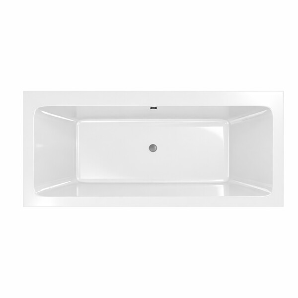 ALLIBERT - Baignoire rectangulaire duo 180x80x54cm - 100% acrylique blanc brillant - Lignes droites - large