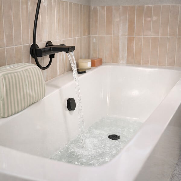 ALLIBERT - Baignoire asymétrique gauche 160x85x54 cm - 100% acrylique blanc brillant - large