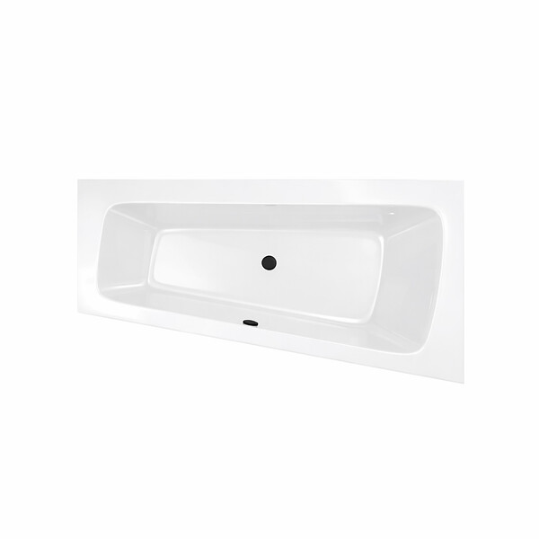 ALLIBERT - Baignoire asymétrique gauche 160x85x54 cm - 100% acrylique blanc brillant - large