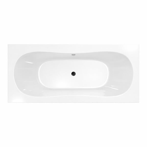 ALLIBERT - Baignoire rectangulaire duo 180x80x54cm - 100% acrylique blanc brillant - Lignes arrondies - large