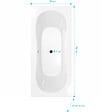 ALLIBERT - Baignoire rectangulaire duo 180x80x54cm - 100% acrylique blanc brillant - Lignes arrondies - vignette