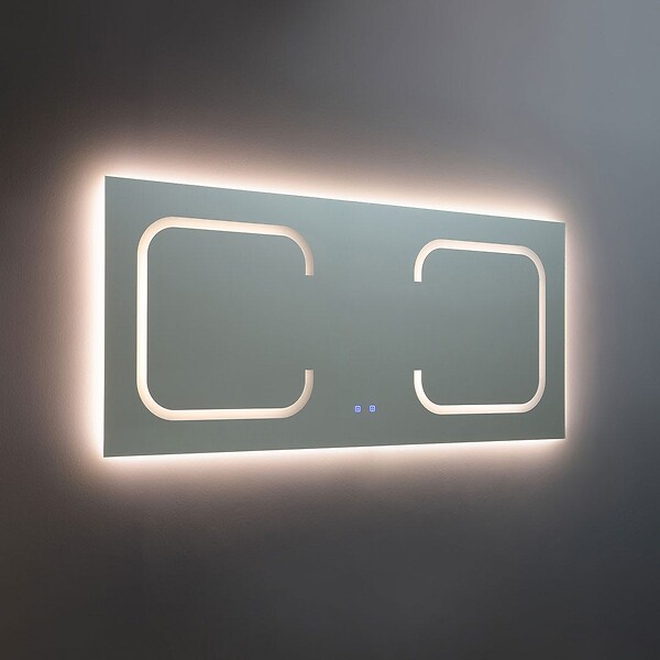 KIAMAMI VALENTINA - Miroir Rectangulaire 180X80 Rétro-Éclairé Par Des Bandes Led - large