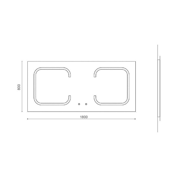 KIAMAMI VALENTINA - Miroir Rectangulaire 180X80 Rétro-Éclairé Par Des Bandes Led - large