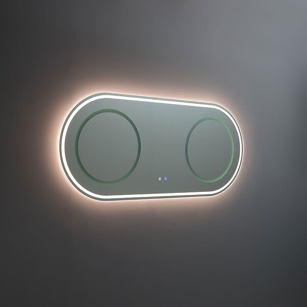 KIAMAMI VALENTINA - Miroir Ovale 180X80 Pour Salle De Bain Avec Éclairage Led - large