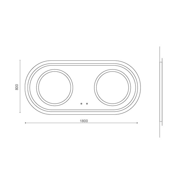 KIAMAMI VALENTINA - Miroir Ovale 180X80 Pour Salle De Bain Avec Éclairage Led - large
