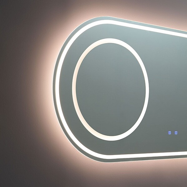 KIAMAMI VALENTINA - Miroir Ovale 180X80 Pour Salle De Bain Avec Éclairage Led - large