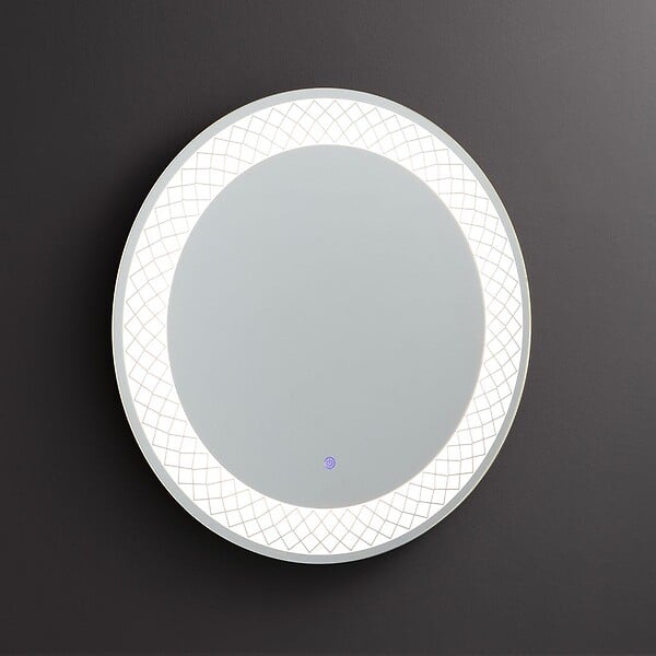 KIAMAMI VALENTINA - Miroir Rond Avec Décoration Illuminée Par Led 70Cm - large