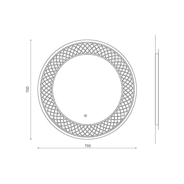 KIAMAMI VALENTINA - Miroir Rond Avec Décoration Illuminée Par Led 70Cm - large