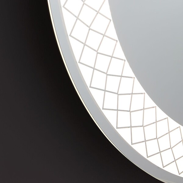 KIAMAMI VALENTINA - Miroir Rond Avec Décoration Illuminée Par Led 70Cm - large