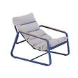 OVIALA - Fauteuil relax en acier et textilène avec repose-pieds bleu pacific - Sotia - vignette