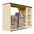 TIMBELA - Abri à bûches extérieur - 75 x 217 x H159 cm - Abri à outils et bûches - 1,09 m² + 0.53 m² - TIMBELA M981 - vignette