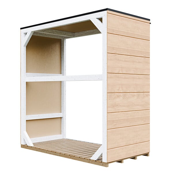TIMBELA - Abri à bûches extérieur 1,14 m² - 75 x 153 x H159 cm - TIMBELA  M980-1-HARVEST HONEY - large
