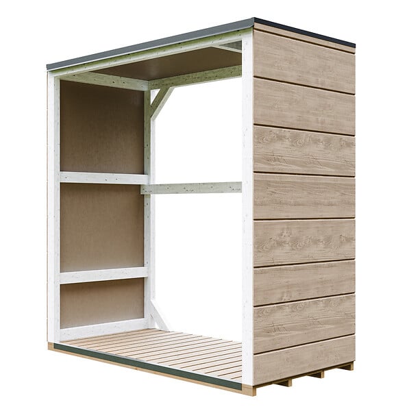 TIMBELA - Abri à bûches extérieur 1,14 m² - 75 x 153 x H159 cm - TIMBELA M980-1-TERRA BROWN - large