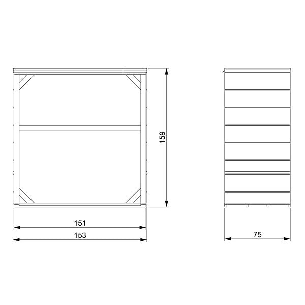 TIMBELA - Abri à bûches extérieur 1,14 m² - 75 x 153 x H159 cm - TIMBELA M980-1-TERRA BROWN - large