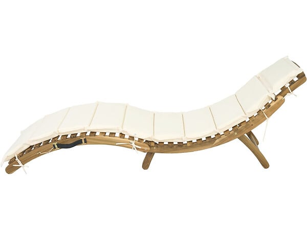 HABITAT ET JARDIN - Bain de soleil en bois avec coussins inclus "Jakarta" - Beige - large