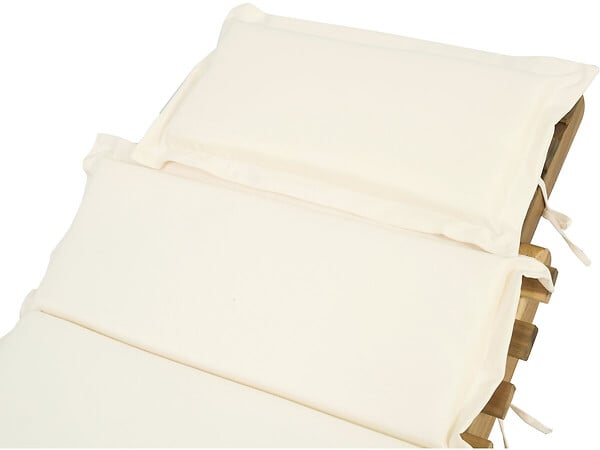 HABITAT ET JARDIN - Bain de soleil en bois avec coussins inclus "Jakarta" - Beige - large