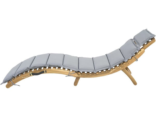 HABITAT ET JARDIN - Bain de soleil en bois avec coussins inclus "Jakarta" - Gris - large