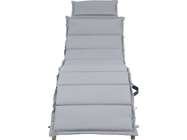 HABITAT ET JARDIN - Bain de soleil en bois avec coussins inclus "Jakarta" - Gris - large