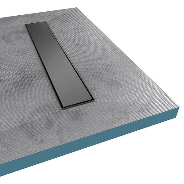 AURLANE - Receveur de douche à carreler 120x90 cm avec bonde écoulement linéaire - Grille finition chrome - large