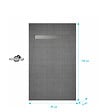 AURLANE - Receveur de douche à carreler 120x90 cm avec bonde écoulement linéaire - Grille finition chrome - vignette