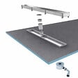 AURLANE - Receveur de douche à carreler 120x90 cm avec bonde écoulement linéaire - Grille finition chrome - vignette