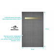 AURLANE - Receveur de Douche à Carreler 120x80cm à Ecoulement Linéaire - Grille finition Or Brossé et Bonde - vignette